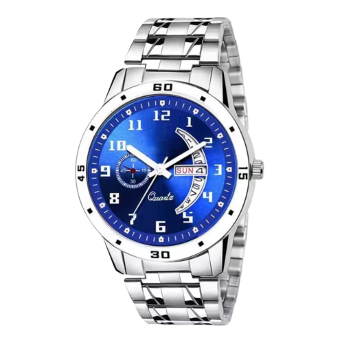 Stylish Blue Stainless Steel Men Wrist Watch